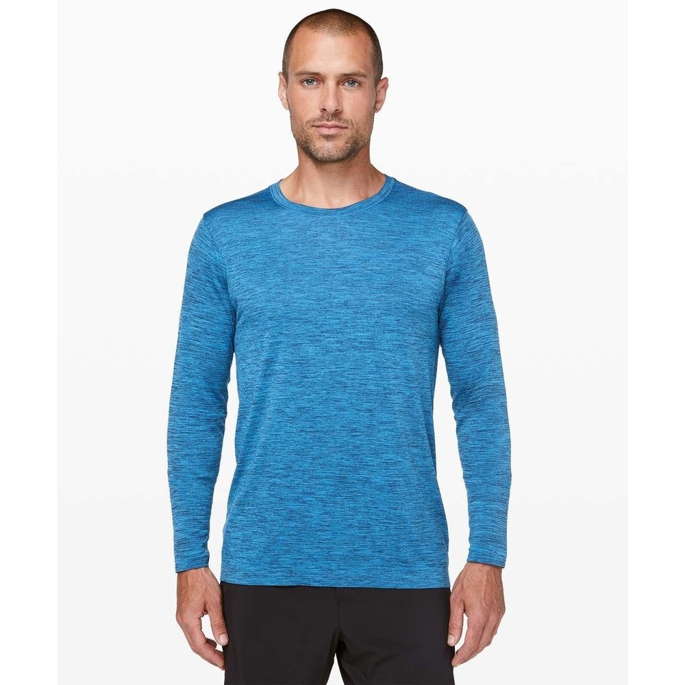 Lululemon Metal Vent T-Shirt Men's XL True Navy/Neo Blue Breathe Long Sleeve Gym